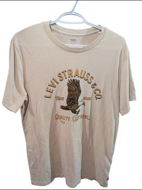 Levi's Beige Graphic Tee with Eagle Crest